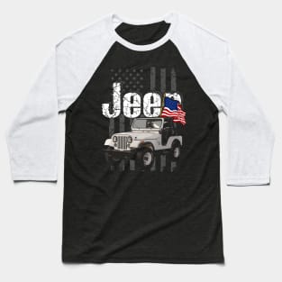 CJ-5 Jeepcar JEEP Flag Baseball T-Shirt